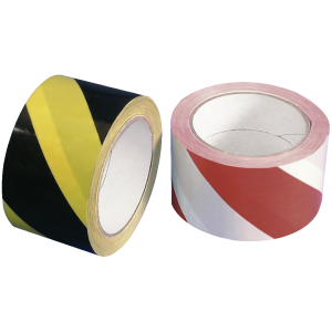 PVC-Warnband rechtsweisend, Folie, Gelb-Schwarz, 50 mm x 66 m