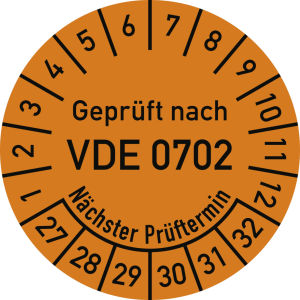 Dreifke&reg; Pr&uuml;fplakette VDE 0702 N&auml;chster Pr&uuml;ft., 2027-2032, Dokumentenf., &Oslash;30m...