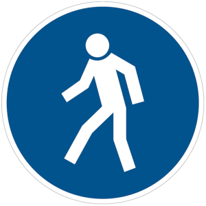 Dreifke&reg; Alu-Schild, gepr&auml;gt "F&uuml;r Fu&szlig;g&auml;nger", &Oslash;30cm, 1 St&uuml;ck, Gebotszeichen (...
