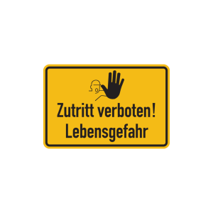 Dreifke&reg; Hinweisschild, Zutritt verboten! Lebensgefahr, 200 x 300 mm, Aluverb...