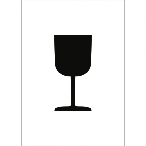 Aufkleber Symbol Zerbrechlich!, Folie, 74x105 mm, 1000 St&uuml;ck/Rolle