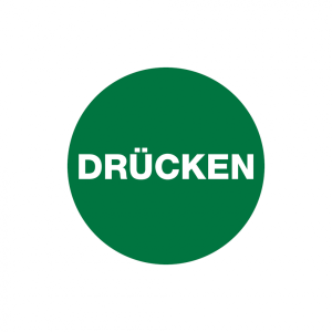 Dreifke&reg; T&uuml;rschild, Dr&uuml;cken, gr&uuml;n, &Oslash; 60 mm, Folie selbstklebend 1 Stk.