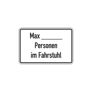 Dreifke&reg; Aufkleber Hinweisschild, Max _____ Personen im Fahrstuhl, 200 x 300 ...