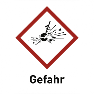 Dreifke&reg; Aufkleber Explosiv (GHS 01) Gefahr, Folie, 148x210 mm