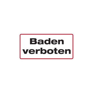 Dreifke&reg; Hinweisschild, Baden verboten, Aluminium, 170 x 350 mm, Alu gepr&auml;gt ...