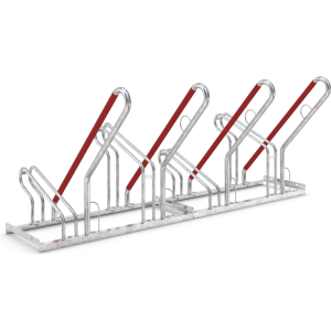Dreifke&reg; Fahrrad Anlehnparker Binz 700 und Binz XL 1000 | Kunststoffummantelt... für 4 breite Fahrräder