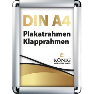 Dreifke&reg; Plakatrahmen DIN A4 | abgerundete Ecken | 25mm Alu Profil, silber | ...