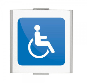 FRANKFURT T&uuml;rschild 120x120mm mit Piktogramm WC Behinderte