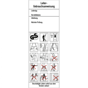 Dreifke&reg; Aufkleber Leiter-Gebrauchsanweisung DGUV Information 208-016, Folie,...