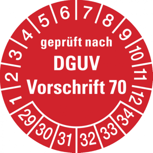 Dreifke&reg; Pr&uuml;fetikett gepr&uuml;ft gem.ASR A1.7 (alte Norm: GUV-R 1/49 - 30 mm Foli...