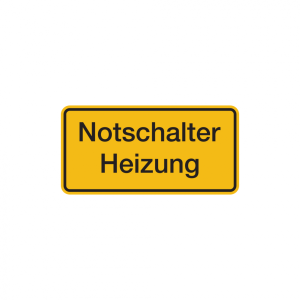 Dreifke&reg; Hinweisschild, Notschalter Heizung | Alu gepr&auml;gt | 200x100 mm, 1 Stk