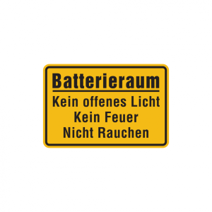 Dreifke&reg; Hinweisschild, Batterieraum, gelb, 200 x 300 mm, Kunststoff, PVC 1 Stk.