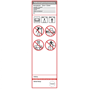 Dreifke&reg; Grundplakette, Rollhocker, Folie, 225 x 65 mm - gem. DIN EN 14183, F...