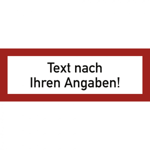 Dreifke&reg; Aufkleber, Brandschutzzeichen - Text nach Ihren Angaben, Folie, 210x...