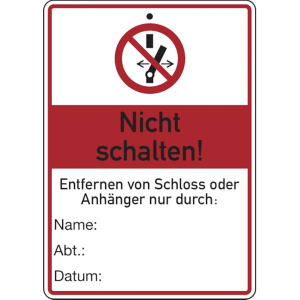 Dreifke&reg; Wartungsanh&auml;nger, Nicht schalten!, 148 x 105 mm, Kunststoff, PVC 1 Stk.