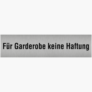 Dreifke&reg; Aufkleber - Piktogramm F&uuml;r Garderobe keine Haftung, Edelstahl, selbs...