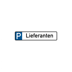 Dreifke&reg; Parkplatzkennzeichen, P-Lieferanten, 113x523mm, Alu gepr&auml;gt, Alu gep...