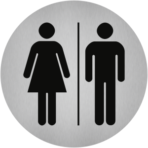 Dreifke&reg; Aufkleber - Piktogramm WC Damen/Herren, Edelstahl, selbstklebend, &Oslash; ...