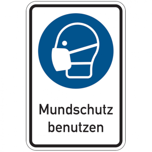 Dreifke&reg; Aufkleber (Folie) "Maske benutzen", 20x30cm (BxH), Folie selbstklebe...