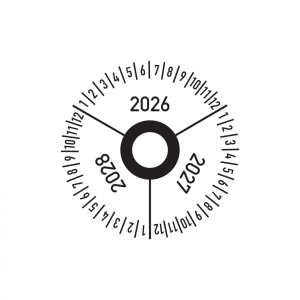 Dreifke&reg; Drei-Jahres-Pr&uuml;fplakette, Jahresfarben, Folie, &Oslash; 30 mm - Bogen = 10 ...