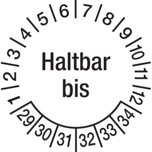 Dreifke&reg; Pr&uuml;fplakette, Haltbar bis, &Oslash; 30 mm, Dokumente - 30 mm Dokumentenfoli...