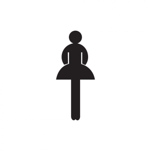 Dreifke&reg; WC-Schild, Piktogramm Damen, Folie, 120 x 52 mm, Folie selbstklebend...