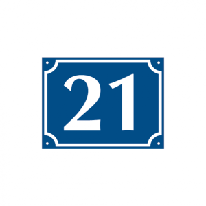 Dreifke&reg; Hausnummer, Aluminium gepr&auml;gt, zweistellig (Nr. 10-99), blau/wei&szlig;, 1...