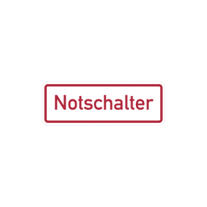 Dreifke&reg; Hinweisschild, Notschalter, rot/wei&szlig; | Folie selbstklebend | 105x37 ...