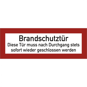 Dreifke&reg; Aufkleber Brandschutzt&uuml;r Diese T&uuml;r muss nach Durchgang ..., Folie, 2...