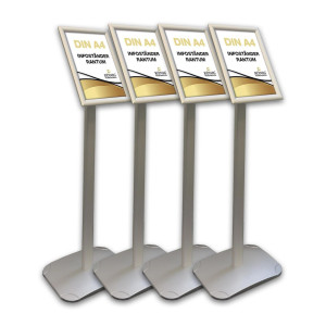 Dreifke&reg; 4er Set Infost&auml;nder Rantum A4 silber | drehbar im Hoch &ndash; und Querfor...