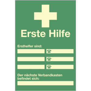 Dreifke&reg; Schild Ersthelfer Verzeichnis zur Selbstbeschriftung,Kunststoff,nach...
