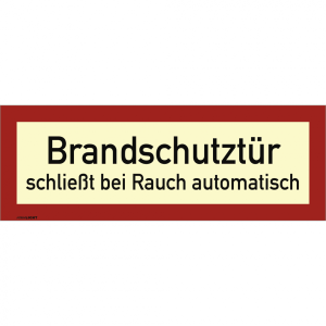 Dreifke&reg; Aufkleber Brandschutzt&uuml;r schlie&szlig;t bei Rauch automatisch, Folie, nach...