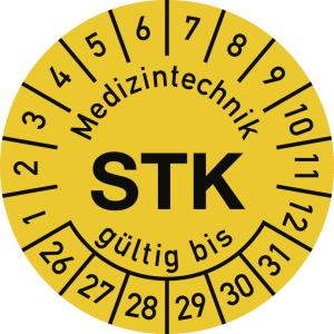 Dreifke&reg; Pr&uuml;fplakette Medizintechnik STK 2026-2031, Polyesterfolie, &Oslash; 15 mm, ...