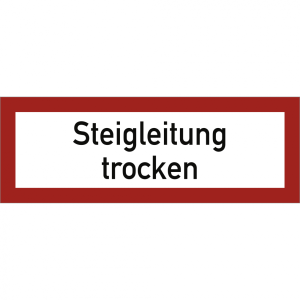 Dreifke&reg; Schild Steigleitung trocken, Kunststoff, 297x105 mm