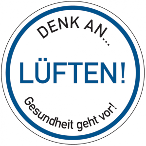 Dreifke&reg; Aufkleber Hinweisschild, Denk an L&Uuml;FTEN..., 200mm, 1 Stk