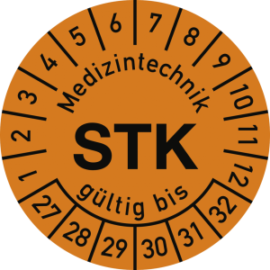 Dreifke&reg; Pr&uuml;fplakette Medizintechnik STK 2027-2032, Polyesterfolie, &Oslash; 30 mm, ...