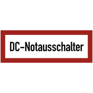 Dreifke&reg; Brandschutzschild DC-Notausschalter, Alu, 297x105 mm, 1 St&uuml;ck