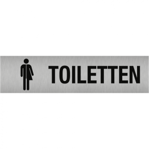 Dreifke&reg; Piktogramm WC Unisex (Divers), Edelstahl, selbstklebend, 160x40 mm