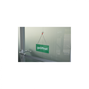 Dreifke&reg; Doppelseitiges T&uuml;rschild, ge&ouml;ffnet/geschlossen, 100 x 200 mm, PVC 1 ...