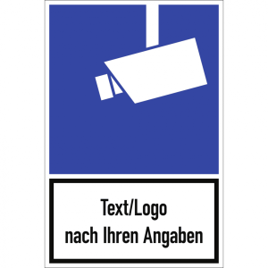 Dreifke&reg; Aufkleber, Video-Infozeichen mit Text und/oder Logo nach Ihren Angab...