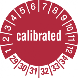 Dreifke&reg; Pr&uuml;fetikett calibrated ab 29 rot/wei&szlig; - 30 mm Folie selbstklebend