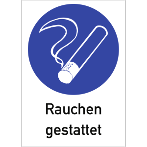 Dreifke&reg; Alu-Schild "Rauchen gestattet", 21x29,7cm (BxH), 1 St&uuml;ck, Praxisbew&auml;...