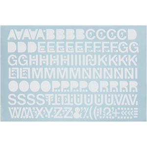 Aufkleber Gro&szlig;buchstaben wei&szlig;, Folie, 75 mm, 1 Bogen