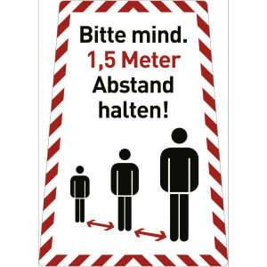 Dreifke&reg; Aufkleber Bitte mind. 1,5 Meter Abstand halten!, Kombischild, Folie,...