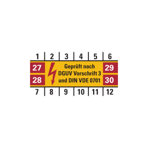 Dreifke&reg; Aufkleber Pr&uuml;fplakette, DGUV Vorschrift 3 &amp; DIN VDE 0701, Folie, 25x...