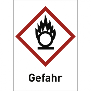 Dreifke&reg; Aufkleber Oxidierend (GHS 03) Gefahr, Folie, 105x148 mm