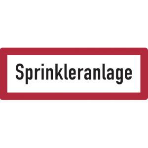 Dreifke&reg; Aufkleber Feuerwehrschild, Sprinkleranlage - DIN 4066 | 297x105 mm, ...