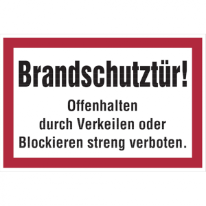 Dreifke&reg; Aufkleber Feuerwehrschild, Brandschutzt&uuml;r - angelehnt an DIN 4066 | ...