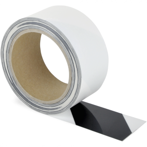 Schmutzresistentes Bodenmarkierungsband WT-5229, Polyester, s/w, 50 mm x 15 m