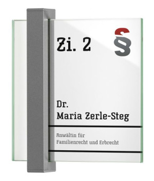 TORINO T&uuml;rschild 148 | Aluminium titangrau | Echtglas | 148x148 mm | T&uuml;rschil...